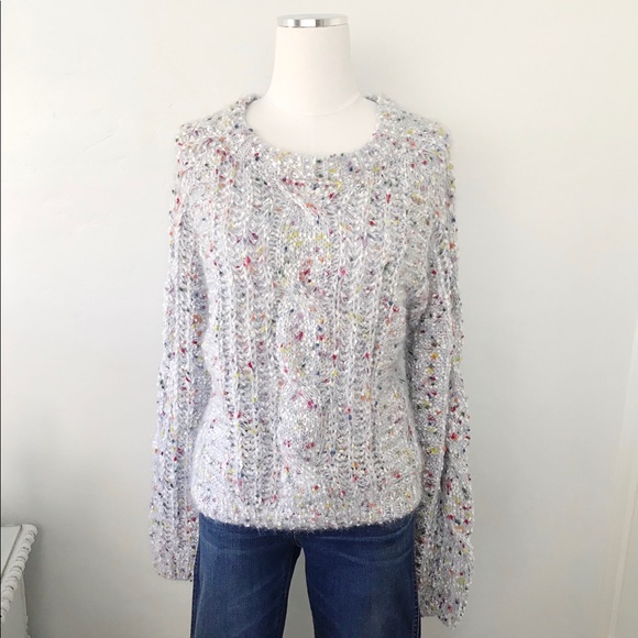 Pink Robin New York Sweaters - Pink Robin Multi-Color Cable Knit Sweater Sz XL